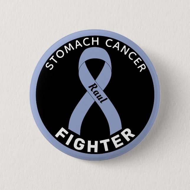 Macaron Rond 5 Cm Bouton noir pour Lutte contre le cancer de l'estom (Devant)
