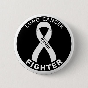 Macaron Rond 5 Cm Bouton noir pour Lutte contre le cancer du poumon