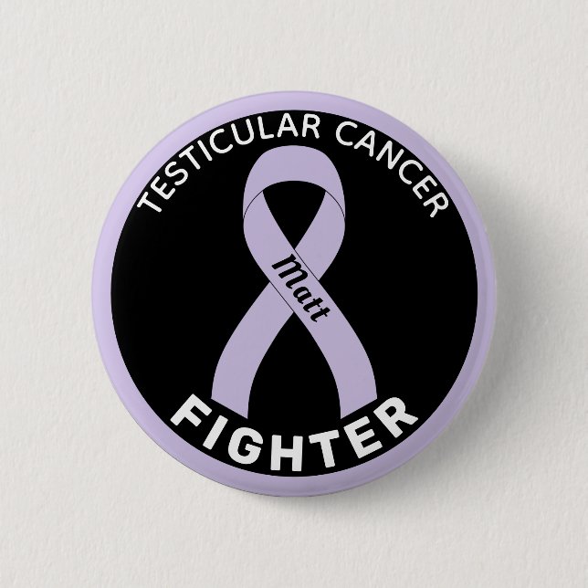 Macaron Rond 5 Cm Bouton noir pour Lutte contre le cancer testiculai (Devant)