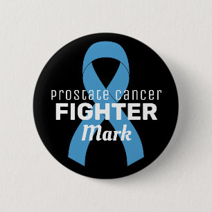 Macaron Rond 5 Cm Bouton noir Ruban Cancer de la prostate