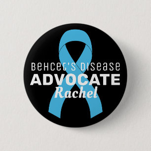 Macaron Rond 5 Cm Bouton noir Ruban de Behcet's Disease Advocate