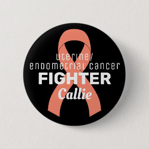 Macaron Rond 5 Cm Bouton noir Ruban de l'utérus du cancer de l'enddo