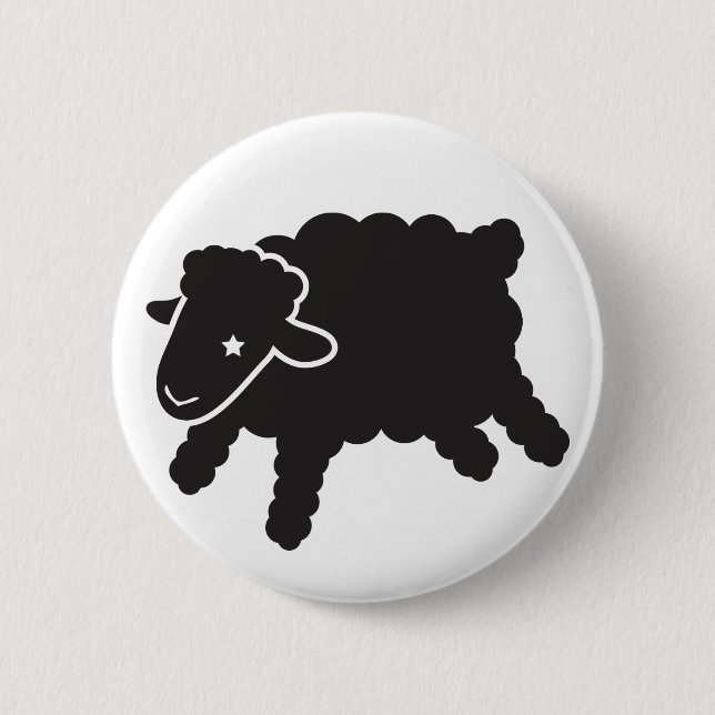 Macaron Rond 5 Cm bouton noir solo d'agneau-starr (Devant)