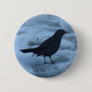 Macaron Rond 5 Cm Bouton noir sur la glace