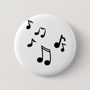 Macaron Rond 5 Cm bouton notes de musique