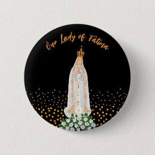 Macaron Rond 5 Cm Bouton Notre Dame de Fatima Procession des bougies