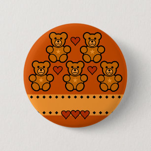 Macaron Rond 5 Cm Bouton nounours, personnaliser