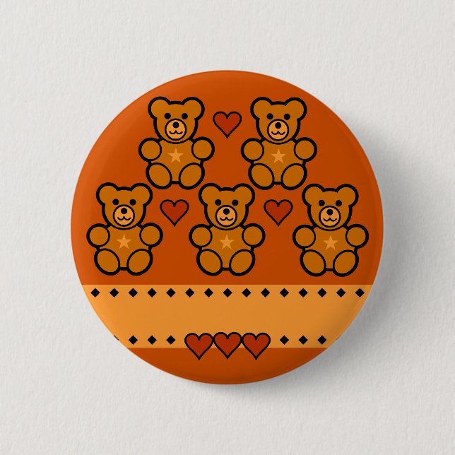 Macaron Rond 5 Cm Bouton nounours, personnaliser (Devant)