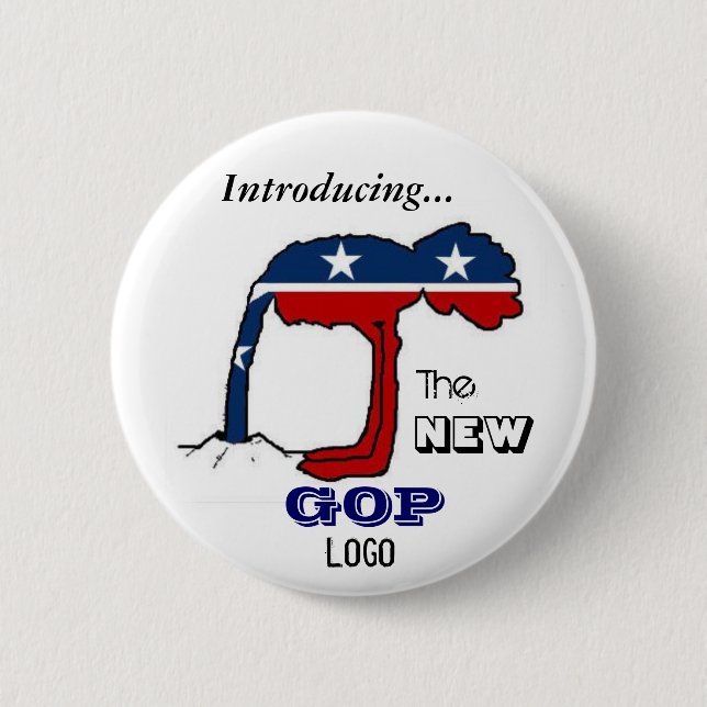 Macaron Rond 5 Cm Bouton Nouveau logo GOP (Devant)