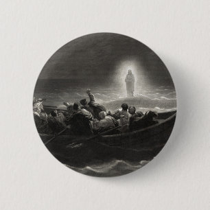 Macaron Rond 5 Cm Bouton "Nuit sur la mer de Galilée"