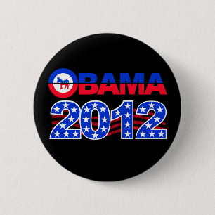 Macaron Rond 5 Cm Bouton OBAMA 2012