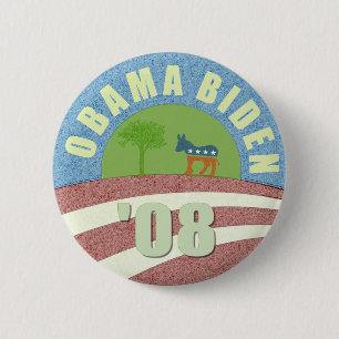 Macaron Rond 5 Cm Bouton Obama Biden Go Green '08