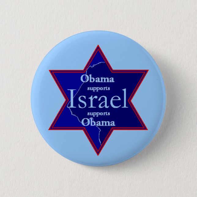 Macaron Rond 5 Cm Bouton Obama ISRAEL (Devant)