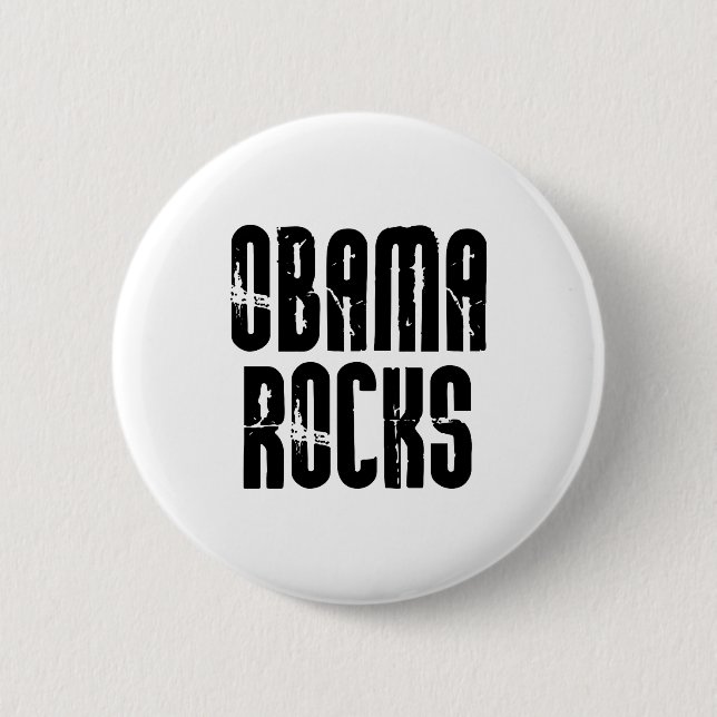Macaron Rond 5 Cm Bouton Obama Rocks (Devant)