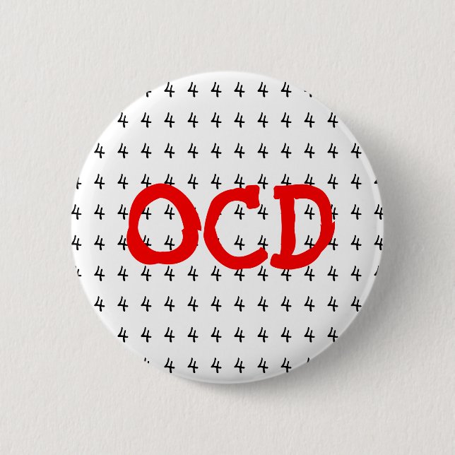 Macaron Rond 5 Cm Bouton OCD Obsessionnel Compulsif Numéro 4 (Devant)