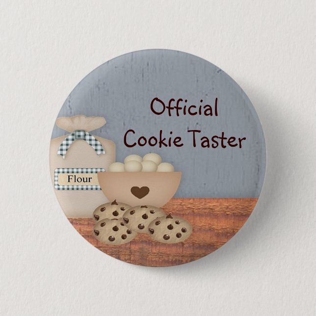 Macaron Rond 5 Cm Bouton Officiel de contrôle de cookies (Devant)