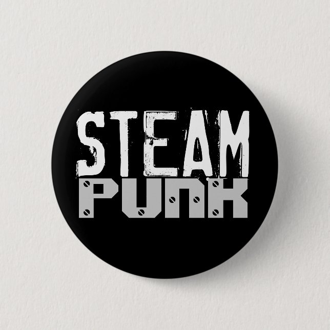 Macaron Rond 5 Cm Bouton officiel de punk de vapeur (Devant)