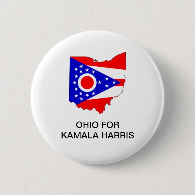 Macaron Rond 5 Cm Bouton OHIO pour Kamala Harris 2024 (Devant)