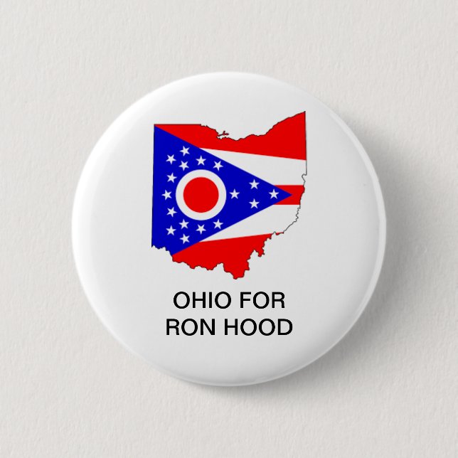 Macaron Rond 5 Cm Bouton OHIO pour Ron Hood GOVERNOR (Devant)