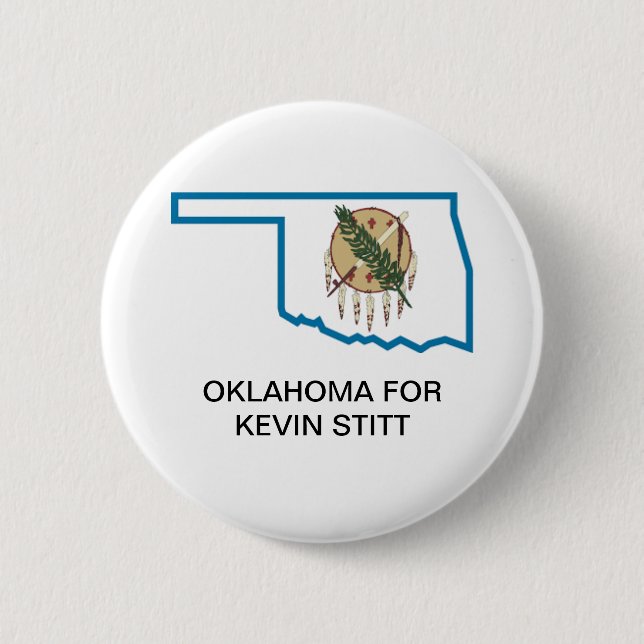 Macaron Rond 5 Cm Bouton OKLAHOMA pour KEVIN STITT (Devant)