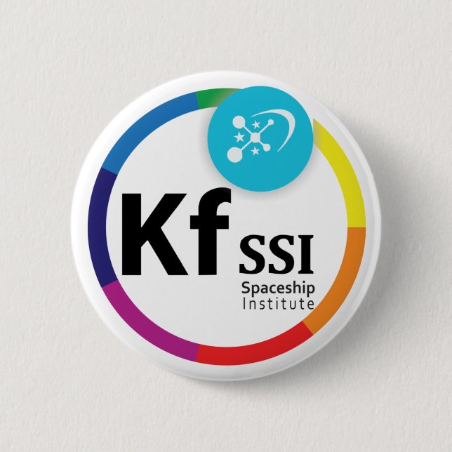 Macaron Rond 5 Cm Bouton ON de logo de KFSSI (Devant)