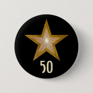 Macaron Rond 5 Cm Bouton "Or" étoile "Age" noir