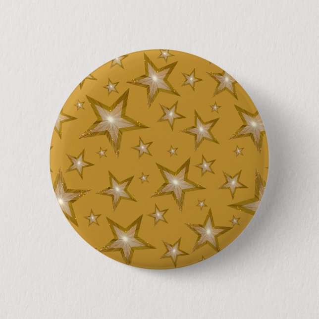 Macaron Rond 5 Cm Bouton "Or" Stars or (Devant)