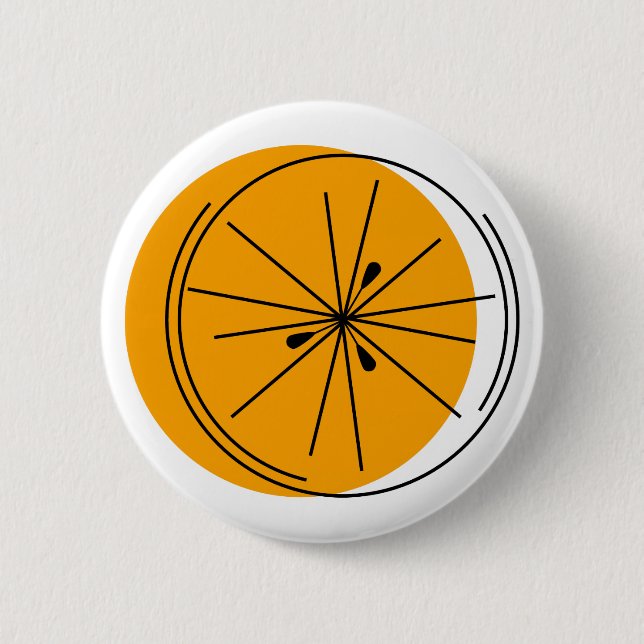 Macaron Rond 5 Cm Bouton Orange Citrus (Devant)