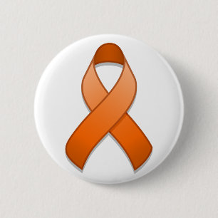 Macaron Rond 5 Cm Bouton orange de ruban de conscience