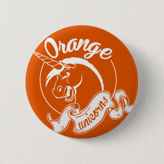 Macaron Rond 5 Cm Bouton orange d'équipe de licornes