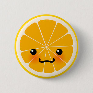 Macaron Rond 5 Cm Bouton orange frais