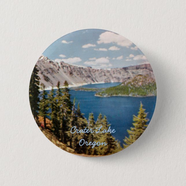 Macaron Rond 5 Cm Bouton Oregon du lac Crater (Devant)
