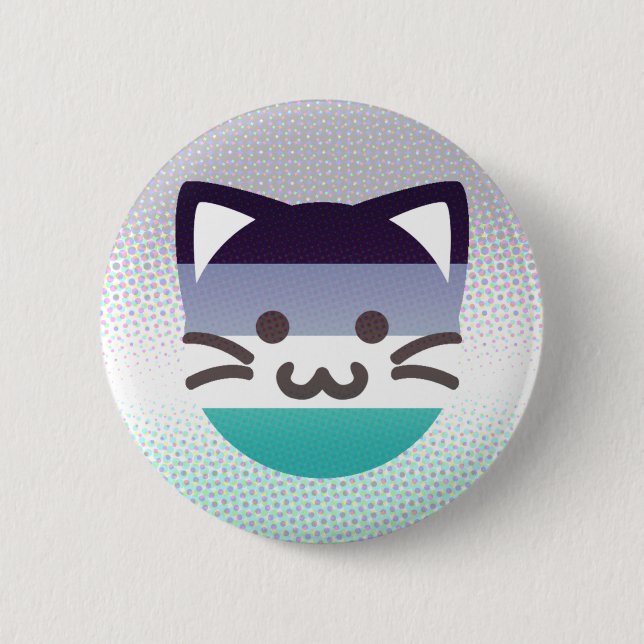Macaron Rond 5 Cm bouton orienté de chat de fierté d'aroace (Devant)