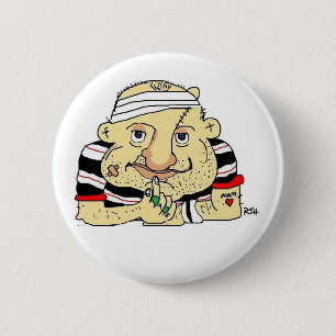 MACARON ROND 5 CM BOUTON OU INSIGNE DE RUGBY