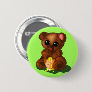 Macaron Rond 5 Cm Bouton Ours Bébé - Votre couleur