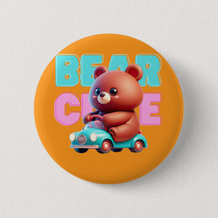 Macaron Rond 5 Cm Bouton Ours Cute