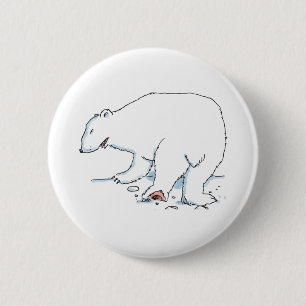 Macaron Rond 5 Cm Bouton Ours polaire