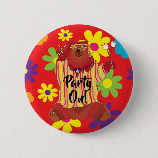 Macaron Rond 5 Cm Bouton Ours super (Devant)