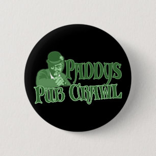 Macaron Rond 5 Cm Bouton Paddys Pub Crawl