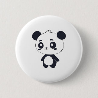 Macaron Rond 5 Cm bouton panda mignon