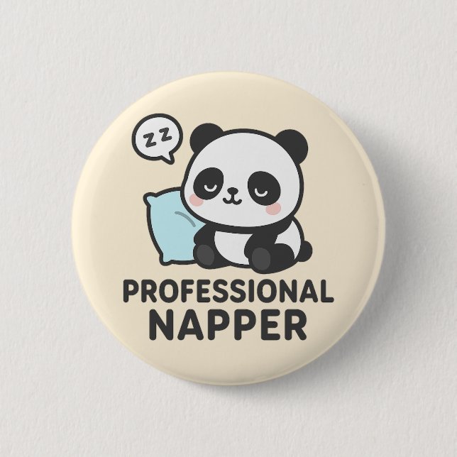 Macaron Rond 5 Cm Bouton Panda Napper Professionnel (Devant)