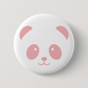 Macaron Rond 5 Cm Bouton Panda Pin Rose mou et mou