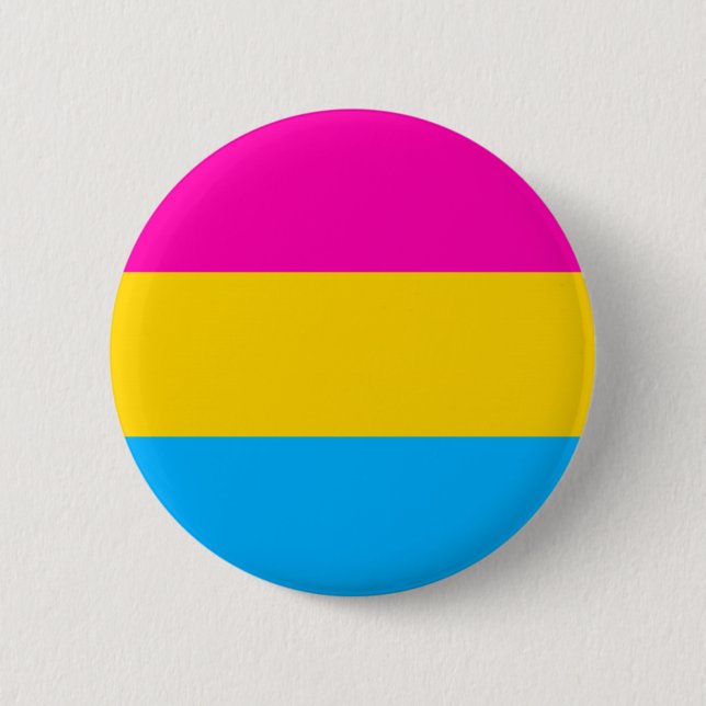 Macaron Rond 5 Cm Bouton Pansexual de drapeau de fierté (Devant)