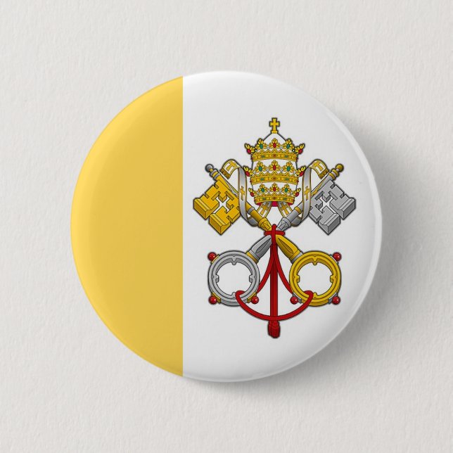 Macaron Rond 5 Cm Bouton papal de drapeau (Devant)
