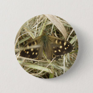 Macaron Rond 5 Cm Bouton Papillon en bois moucheté