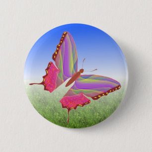 Macaron Rond 5 Cm Bouton papillon unique