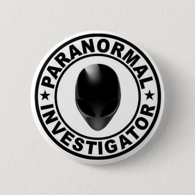 Macaron Rond 5 Cm Bouton paranormal d'alien d'investigateur (Devant)
