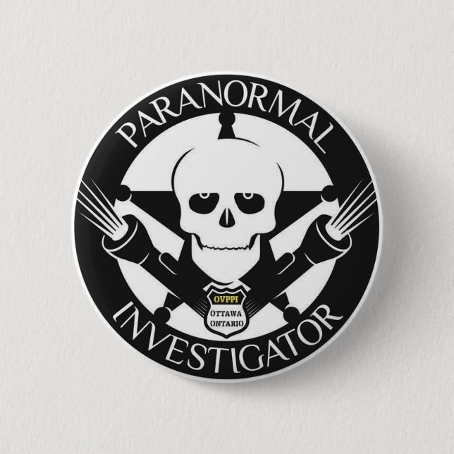 Macaron Rond 5 Cm Bouton paranormal d'investigateur (Devant)