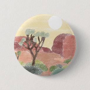 Macaron Rond 5 Cm Bouton Parc national de Joshua Tree