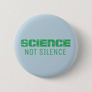 Macaron Rond 5 Cm Bouton PAS "de SILENCE de la SCIENCE"